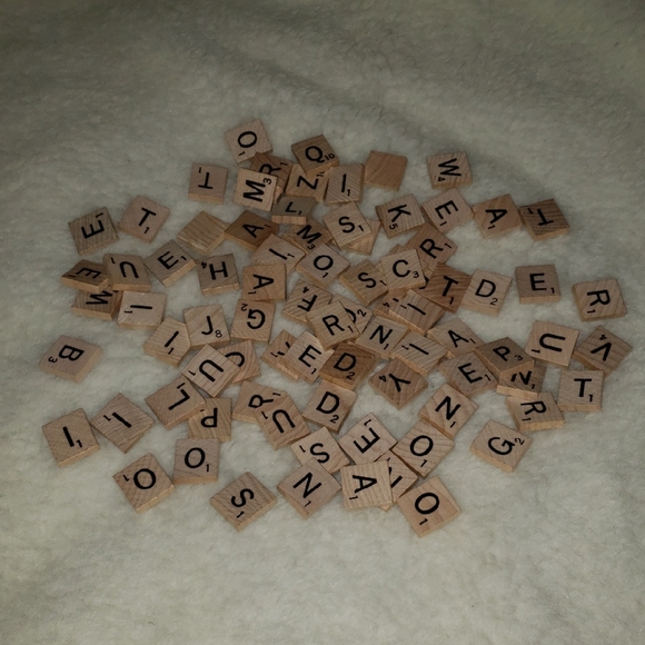 Other - Wooden Scrabble Letter Tiles - Natural Wood Letters